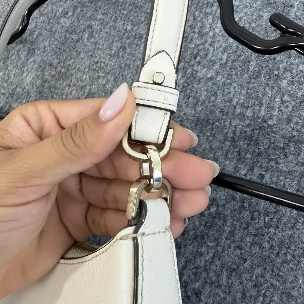 Kate Spade Paige Convertible Crossbody Shoulder Bag White Leather Minimalist